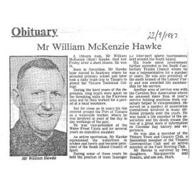 Obituary: Mr William McKenzie Hawke