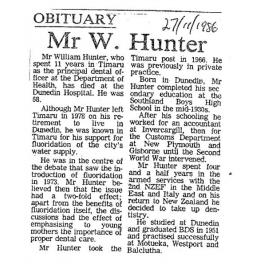 Obituary: Mr W Hunter