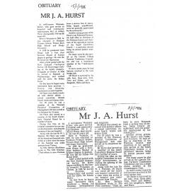 Obituary: Mr J A Hurst