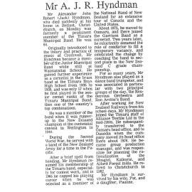 Obituary: Mr A J R Hyndman