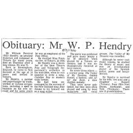 Obituary: Mr W P Hendry