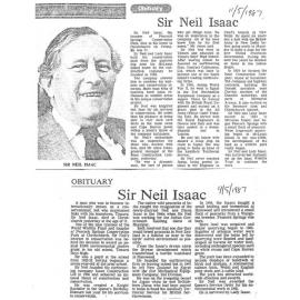 Obituary: Sir Neil Issac