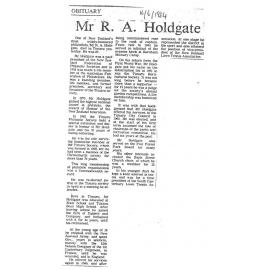 Obituary: Mr R A Holdgate