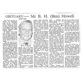 Obituary: Mr B H (Ben) Howell