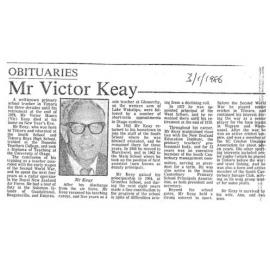 Obituary: Mr Victor Keay