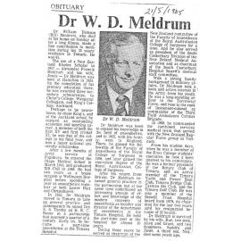 Obituary: Dr W D Meldrum