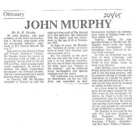 Obituary: John Murphy