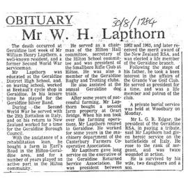 Obituary: Mr W H Lapthorn