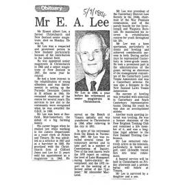 Obituary: Mr E  A Lee