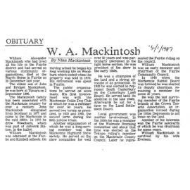Obituary: W A Mackintosh