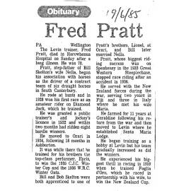 Obituary: Fred Pratt