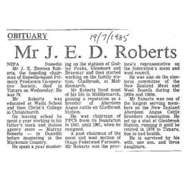 Obituary: Mr J E D Roberts