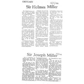 Obituary: Sir Joseph Holmes Miller