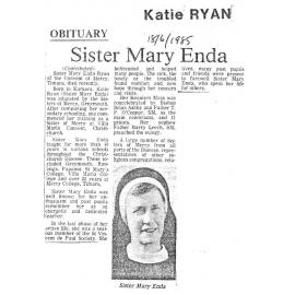 Obituary: Sister Mary Enda / Katie Ryan