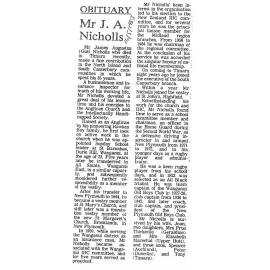 Obituary: Mr J A Nicholls