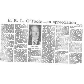 Obituary: E R L O'Toole - an appreciation