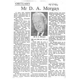 Obituary: Mr D A Morgan