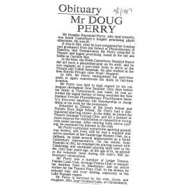 Obituary: Mr Doug Perry
