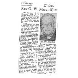 Obituary: Rev G W Mountfort