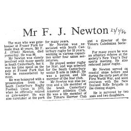 Obituary: Mr F J Newton