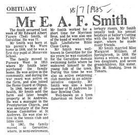 Obituary: Mr E A F Smith
