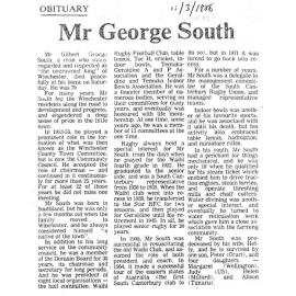 Obituary: Mr George South
