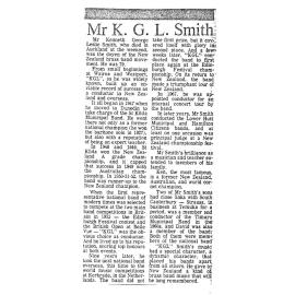 Obituary: Mr K G L Smith