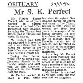 Obituary: Mr S E Perfect