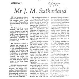 Obituary: Mr J M Sutherland