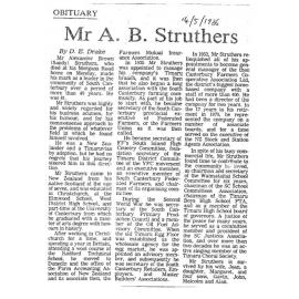 Obituary: Mr A B Struthers