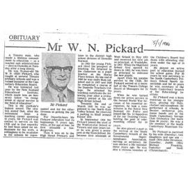Obituary: Mr W N Pickard