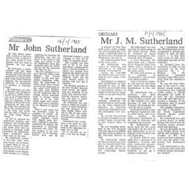Obituary: Mr John Sutherland