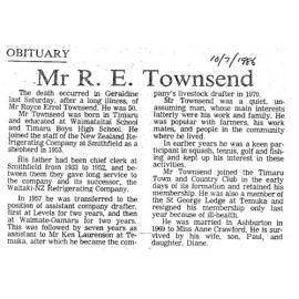 Obituary: Mr R E Townsend
