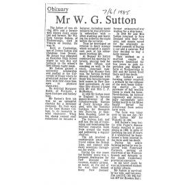 Obituary: Mr W G Sutton
