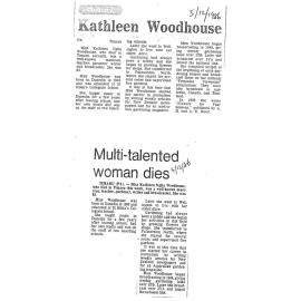 Obituary: Kathleen Woodhouse, Multi-talented woman dies