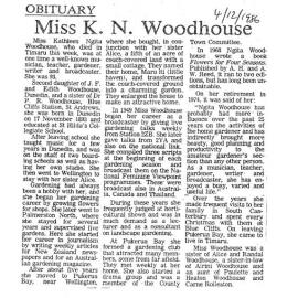Obituary: Miss K N Woodhouse