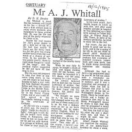 Obituary: Mr A J Whitall