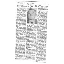 Obituary: Mr Brown (W B) Trotter
