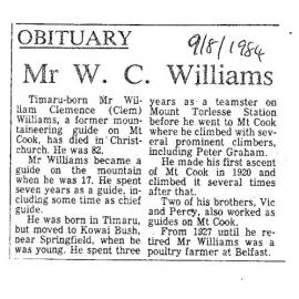 Obituary: Mr W C Williams