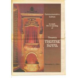 Commemorative Edition to mark the re-opening of Timaru's Theatre Royal