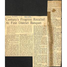 Century's Progress Recalled At Fine District Banquet