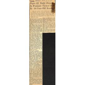 Pages Of Early History In Waimate Turned Back By 80-Year-Old Resident