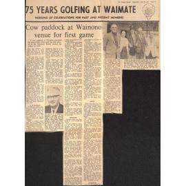 75 years golfing at Waimate: Cow paddock at Wainono venue for first game
