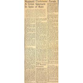 Waimate Centennial Parade A Great Spectacle In Spite of Rain