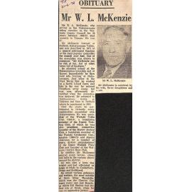 Obituary: Mr W L McKenzie