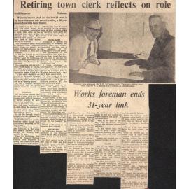 Retiring town clerk reflects on role / Works foreman ends 31-year link