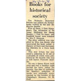 Books for historical society