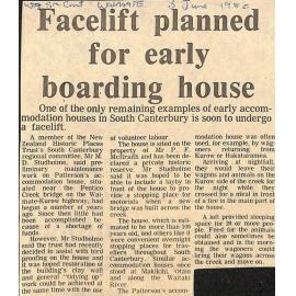 Facelift planned for early boarding house