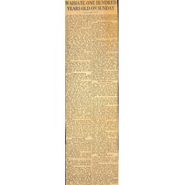 Waimate One Hundred Years Old On Sunday