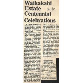 Waikakahi Estate Centennial Celebrations